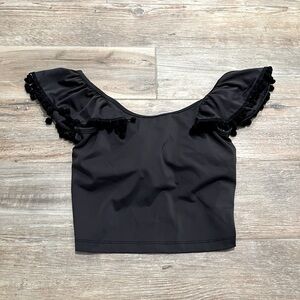 Kortni Jeane Off the shoulder Black Swim Top Small